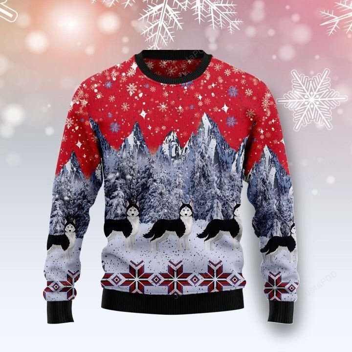 Husky Snow Ugly Christmas Sweater