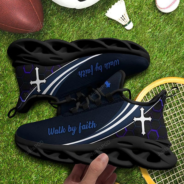 Walk By Faith Faith Over Fear Bible Quotes Jesus God Max Soul Shoes, Light Sports Shoes