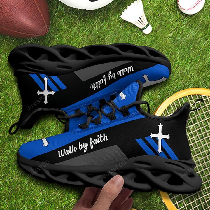 Walk By Faith Cross Jesus Christ Way Maker Max Soul Shoes, Light Sports Shoes