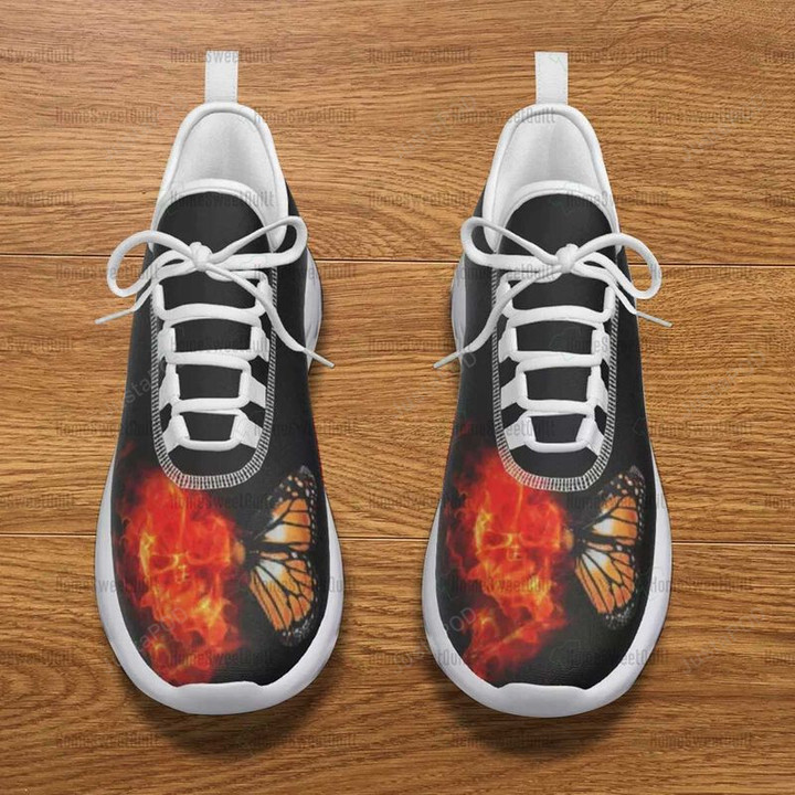 Skull Flaming Butterfly Art Gothic Hell Max Soul Shoes Light Sports Shoes