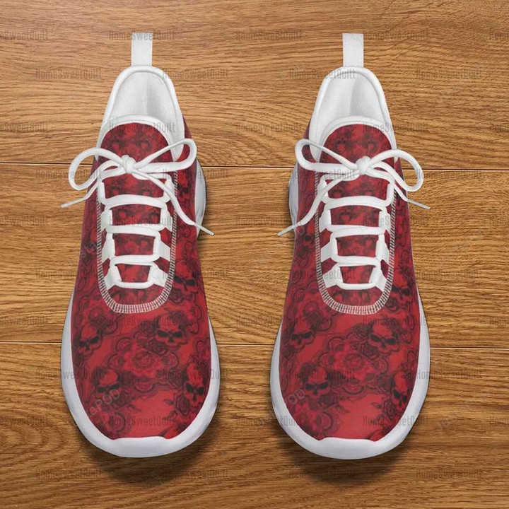 Red Skull Mandala Pattern Bloody Max Soul Shoes, Light Sports Shoes