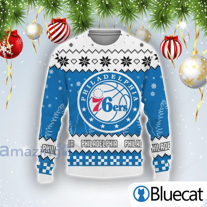 Team Logo Philadelphia 76ers Ugly Christmas Sweater