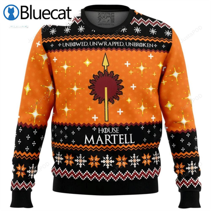 Game Of Thrones Unbowed Unwrapped Unbroken House Martell Ugly Christmas Sweater