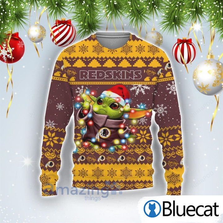 Washington Redskins Baby Yoda Star Wars Ugly Christmas Sweater