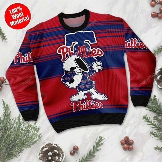 Snoopy Philadelphia Phillies Ugly Christmas Sweater