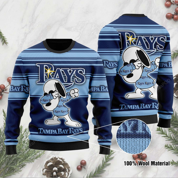 Snoopy Love Tampa Bay Rays Ugly Christmas Sweater