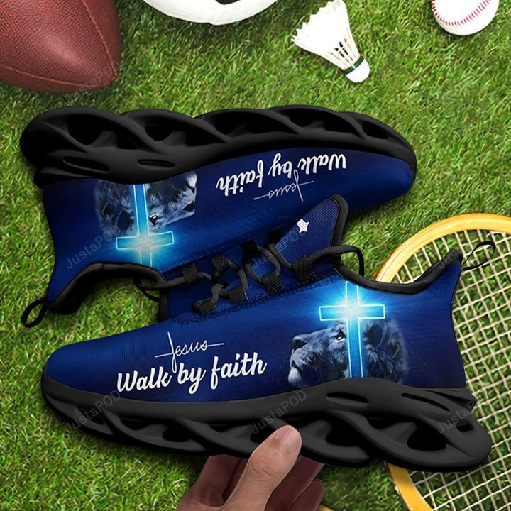 Lion God Cross Jesus Walk By Faith Max Soul Shoes, Light Sports Shoes