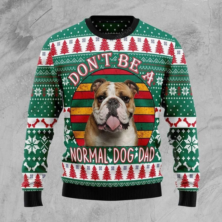 Bulldog Dad Ugly Christmas Sweater