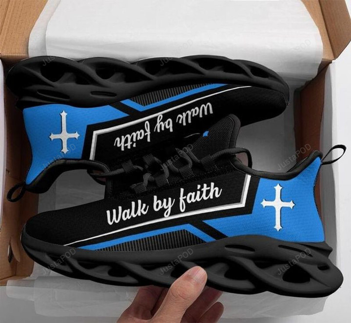 Walk By Faith Christian Jesus Cross Max Soul Shoes, Light Sports Shoes