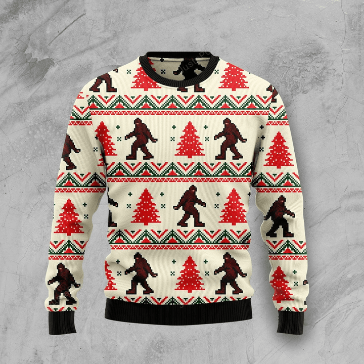 Amazing Bigfoot Ugly Christmas Sweater , Amazing Bigfoot 3D All Over Printed Sweater