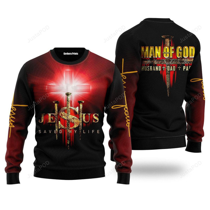 Jesus Man Of God Ugly Christmas Sweater , Jesus Man Of God 3D All Over Printed Sweater