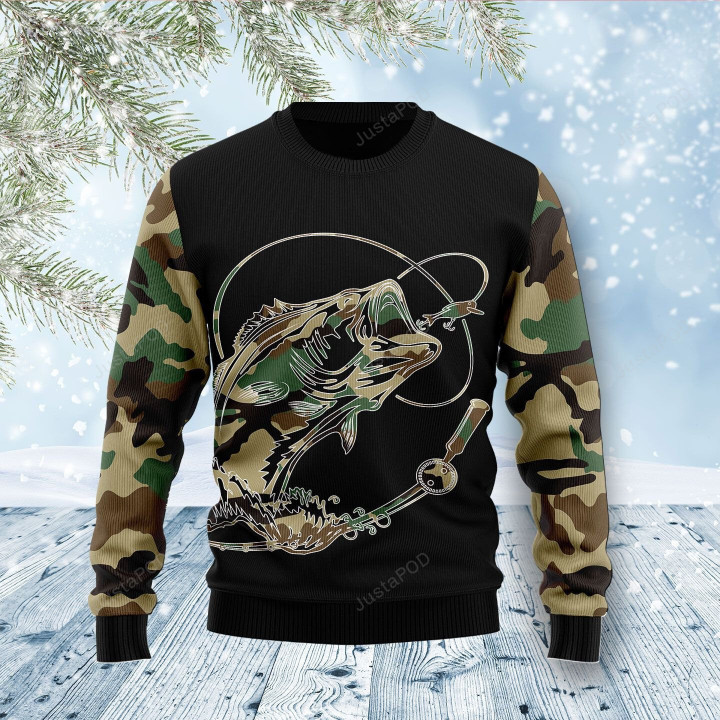 Fishing Dad Ugly Christmas Sweater , Fishing Dad 3D All Over Printed Sweater