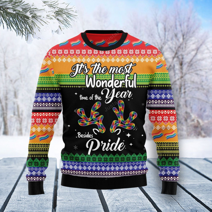 LGBT Beside Pride Ugly Christmas Sweater , LGBT Beside Pride 3D All Over Printed Sweater