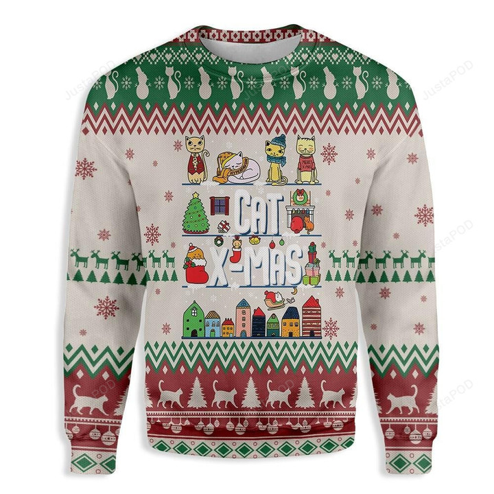 Cat Ugly Christmas Sweater , Cat 3D All Over Printed Sweater