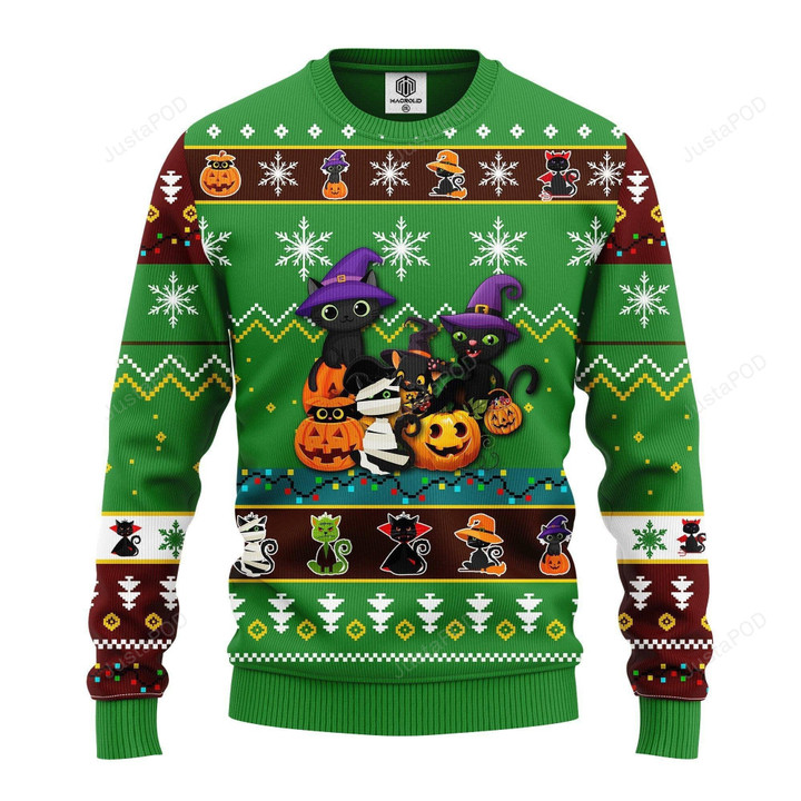 Cute Cat Witcher Noel Mc Ugly Christmas Sweater , Cute Cat Witcher 3D All Over Printed Sweater