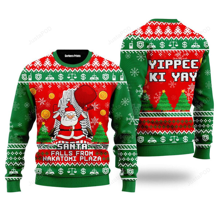 Santa Falls From Nakatomi Plaza Ugly Christmas Sweater , Santa Falls From Nakatomi Plaza 3D All Over Printed Sweater