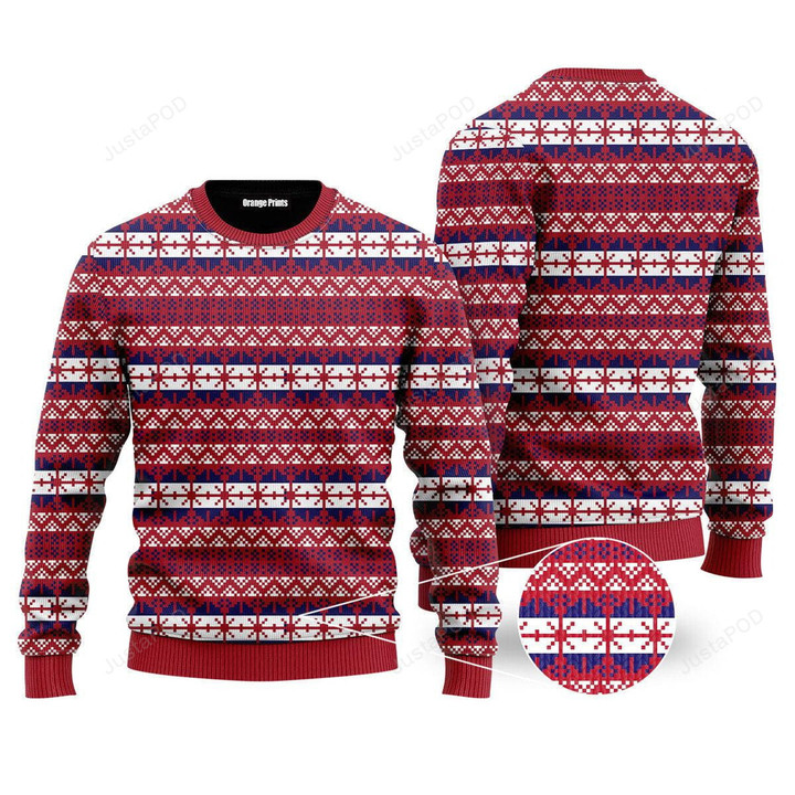 Red Fancy Pattern Ugly Christmas Sweater , Red Fancy Pattern 3D All Over Printed Sweater