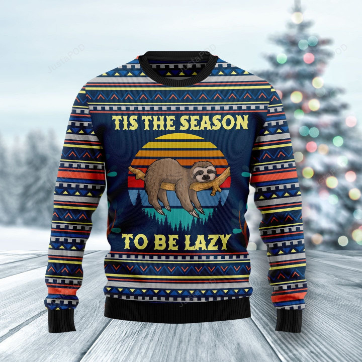 Sloth Tis The Season Ugly Christmas Sweater , Sloth Tis The Season 3D All Over Printed Sweater