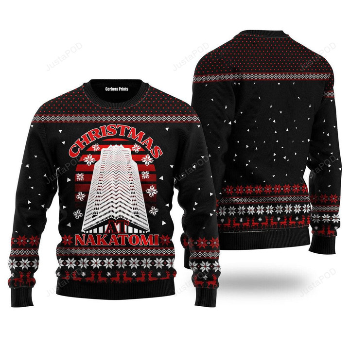 At Nakatomi Plaza Ugly Christmas Sweater , At Nakatomi Plaza 3D All Over Printed Sweater