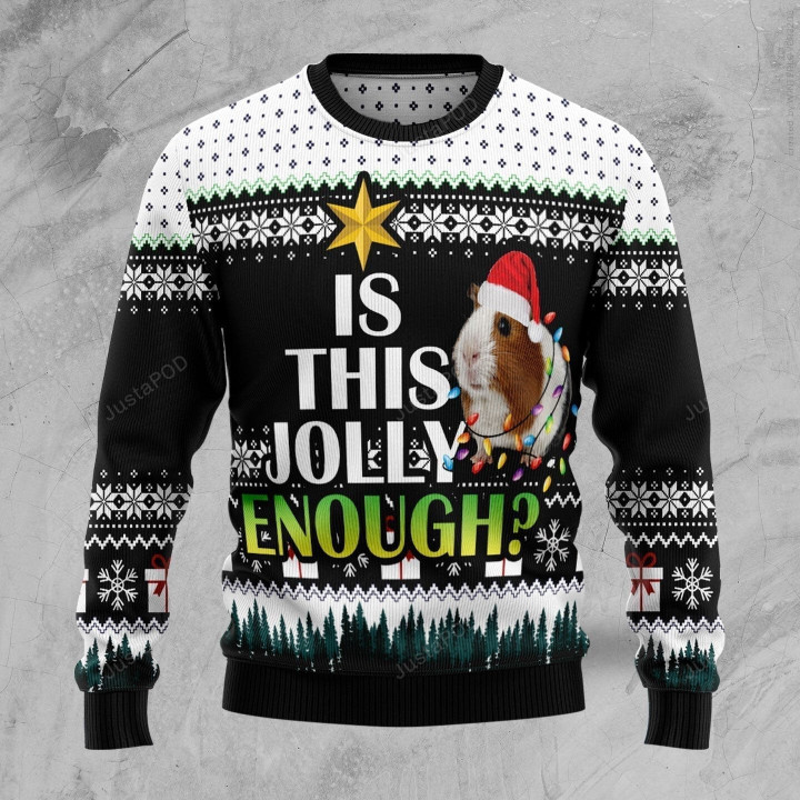 Is It Jolly Enough Guinea Pig Ugly Christmas Sweater | For Men & Women | Adult | HS5941