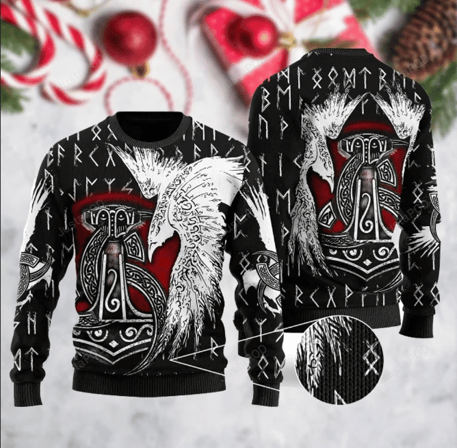 Viking Ugly Christmas Sweater , Viking 3D All Over Printed Sweater