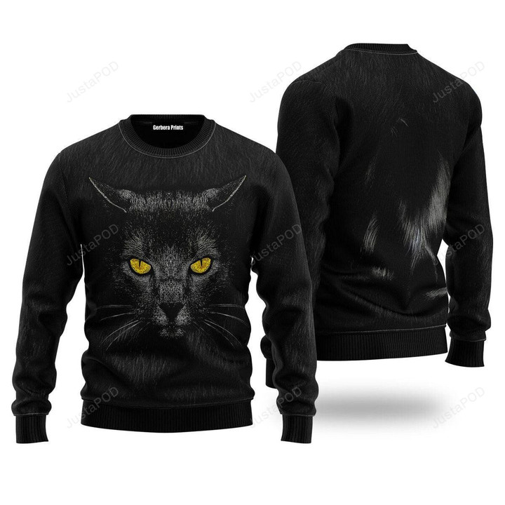 Black Cat Ugly Christmas Sweater , Black Cat 3D All Over Printed Sweater