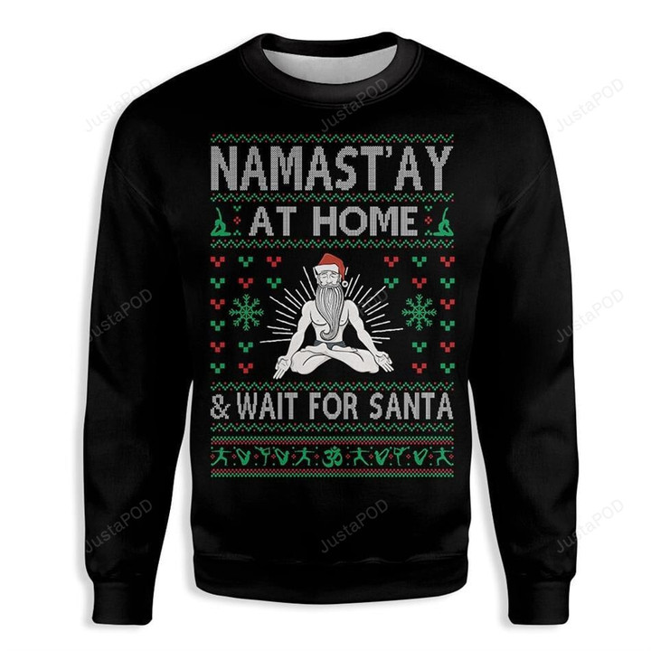 Santa Christmas Yoga Ugly Christmas Sweater , Santa Christmas Yoga 3D All Over Printed Sweater