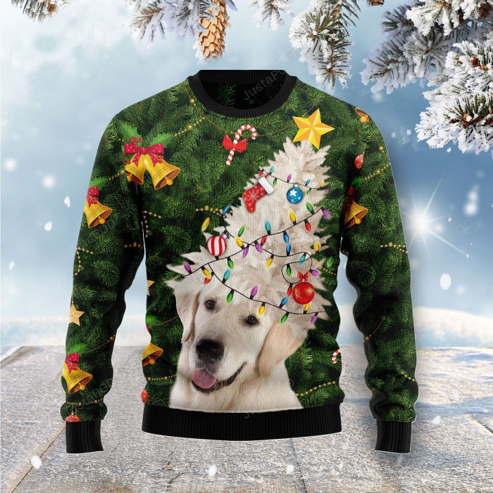 Labrador Retriever Noel Tree Ugly Christmas Sweater , Labrador Retriever Noel Tree 3D All Over Printed Sweater