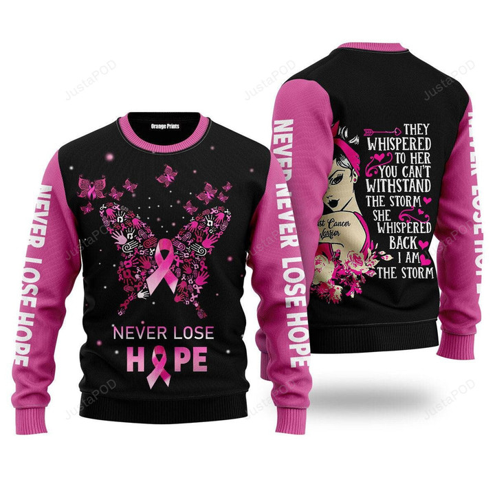 Breast Cancer Awareness Ugly Christmas Sweater , Breast Cancer Awareness 3D All Over Printed Sweater