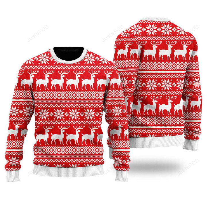 Deer Christmas Is Lit Ugly Christmas Sweater , Deer Christmas Is Lit 3D All Over Printed Sweater