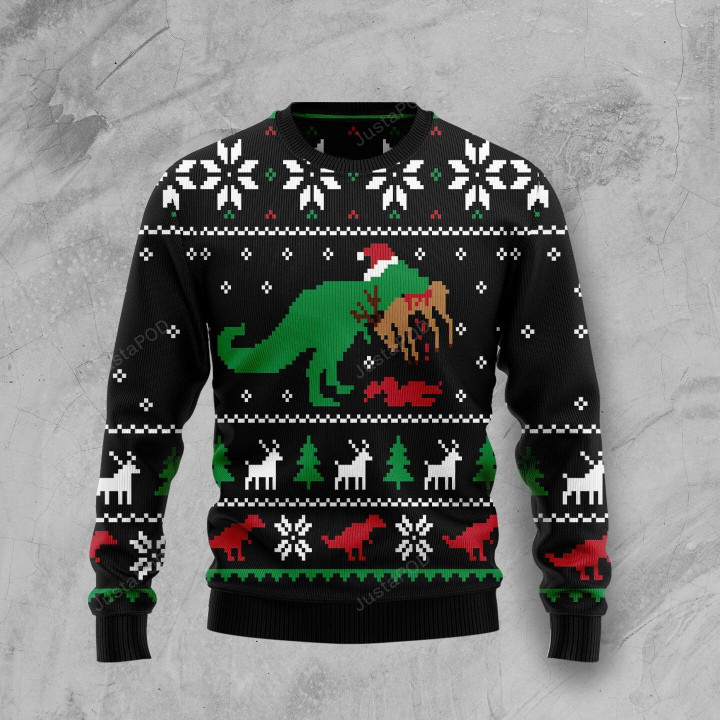 T Rex Ugly Christmas Sweater , T Rex Ugly Christmas 3D All Over Printed Sweater