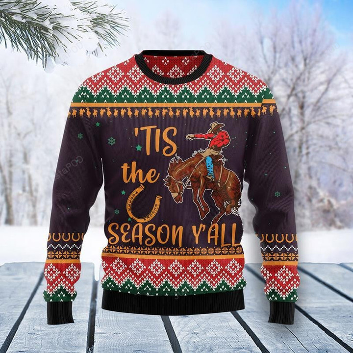 Cowboy Season Ugly Christmas Sweater , Cowboy Season 3D All Over Printed Sweater