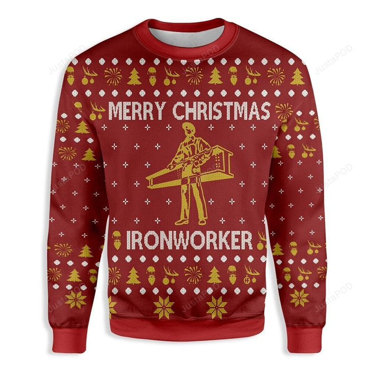 Ironworker Merry Christmas Ugly Christmas Sweater , Ironworker Merry Christmas 3D All Over Printed Sweater