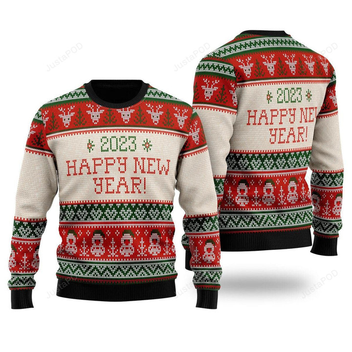 Happy Holiday Pattern Ugly Christmas Sweater, Happy Holiday Pattern 3D All Over Printed Sweater