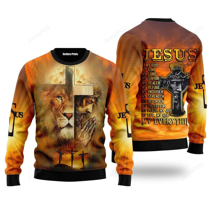 Jesus Is My God Ugly Christmas Sweater, Jesus Is My God 3D All Over Printed Sweater