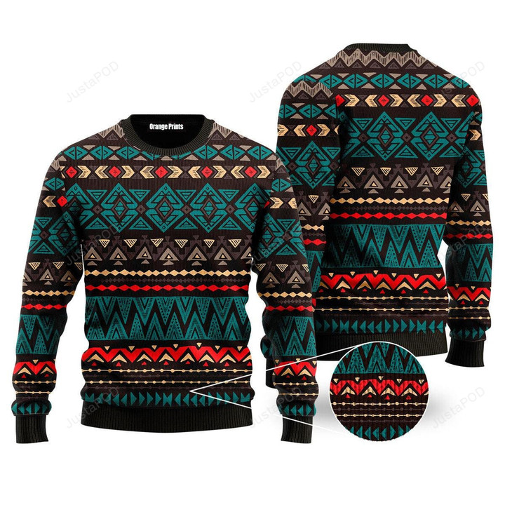 Native Aztec Navajo Ugly Christmas Sweater, Native Aztec Navajo 3D All Over Printed Sweater