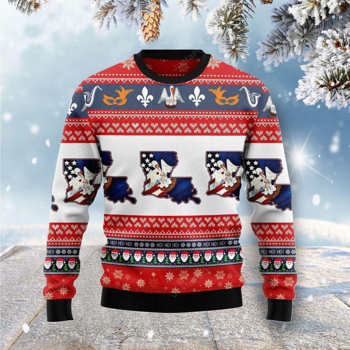 Awesome Louisiana Ugly Christmas Sweater, Awesome Louisiana 3D All Over Printed Sweater