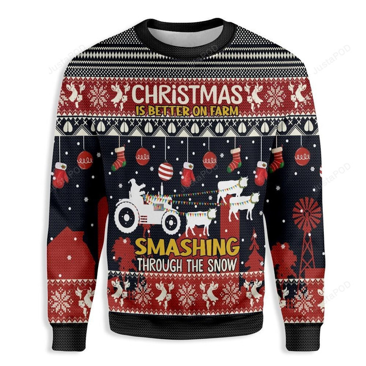 Christmas Is Better On Farm Ugly Christmas Sweater, Christmas Is Better On Farm 3D All Over Printed Sweater