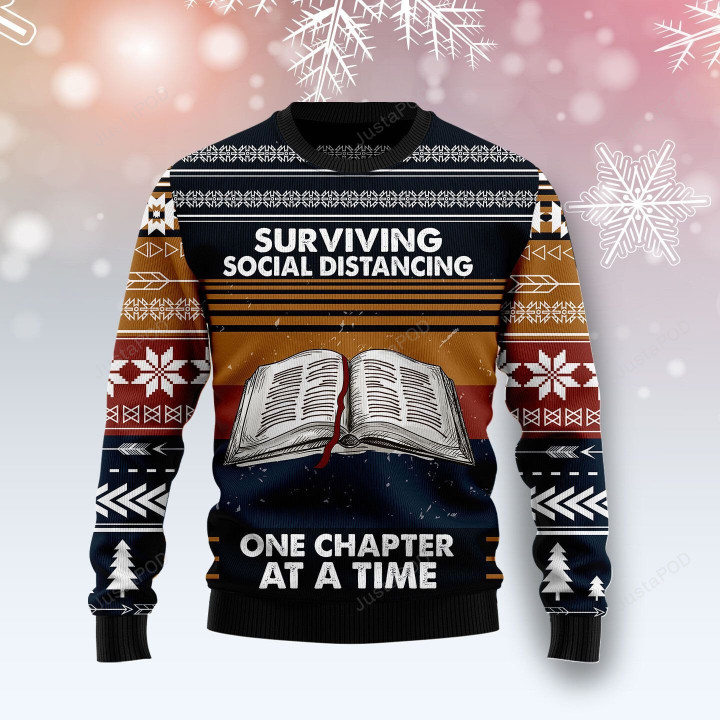 Book Retro Vintage Ugly Christmas Sweater, Book Retro Vintage 3D All Over Printed Sweater