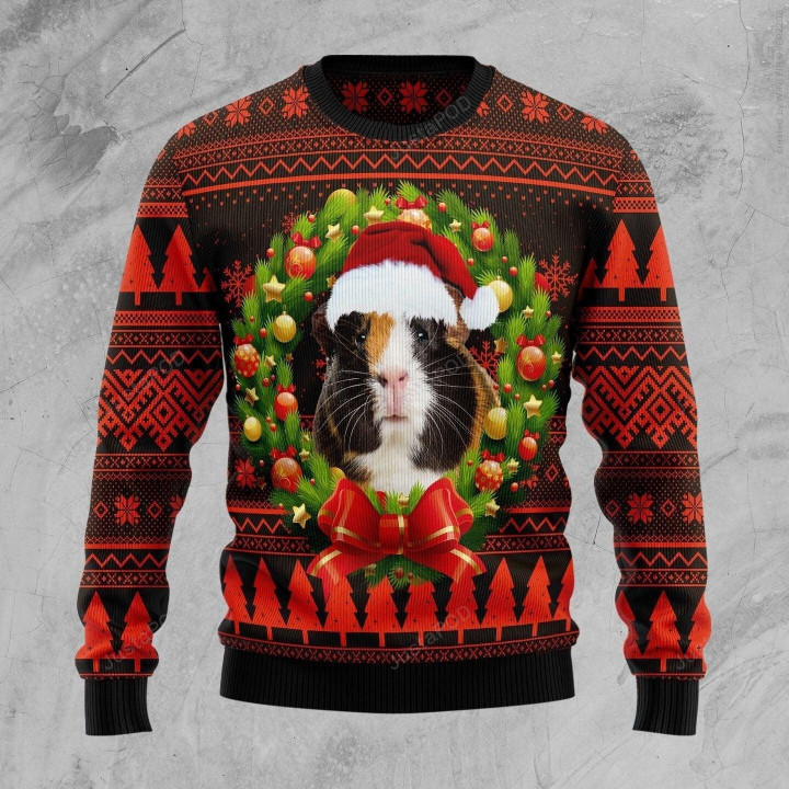 Cute Guinea Pig Ugly Christmas Sweater, Cute Guinea Pig 3D All Over Printed Sweater