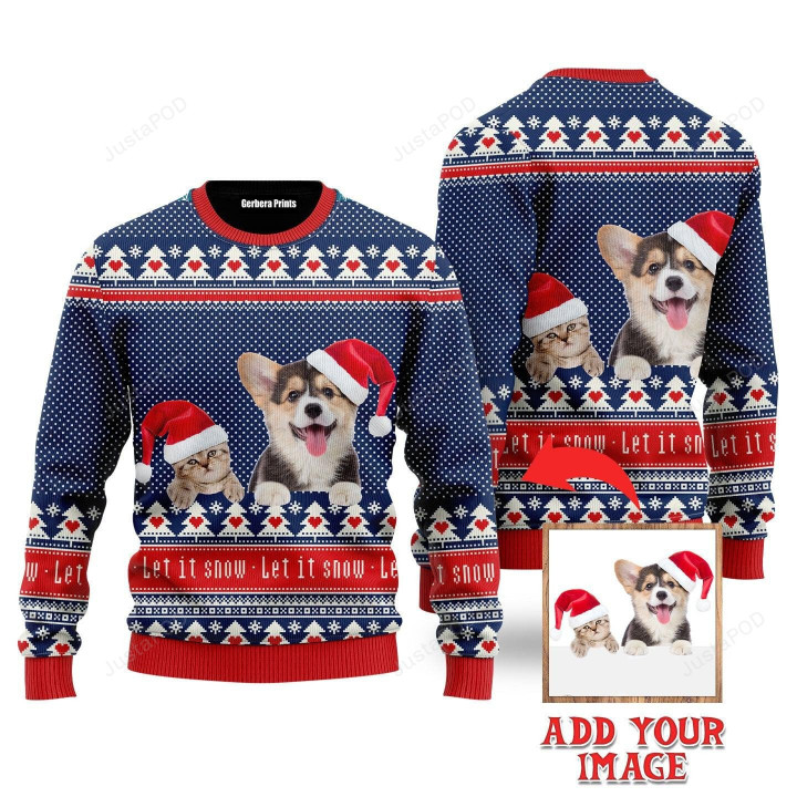 Funny Dog And Cat Geometric Pattern Ugly Christmas Sweater, Funny Dog And Cat Geometric Pattern 3D All Over Printed Sweater