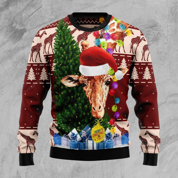 Giraffe Xmas Ugly Christmas Sweater, Giraffe Xmas 3D All Over Printed Sweater