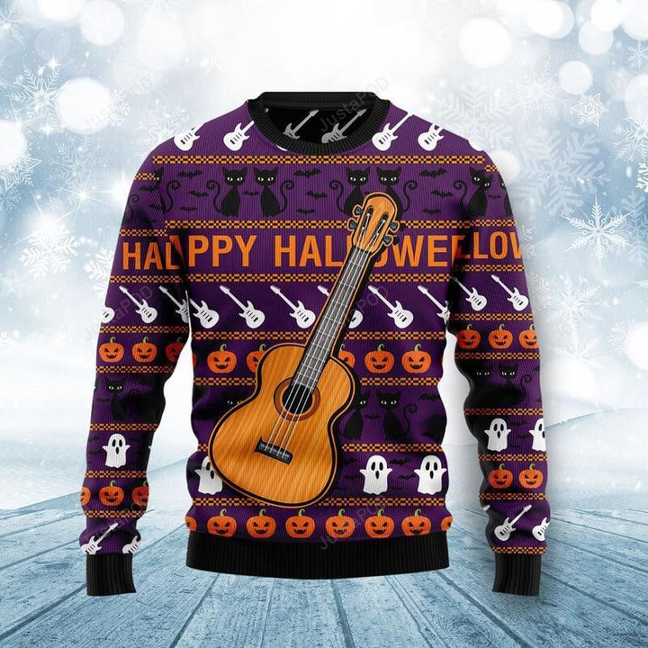 Guitar Ugly Christmas Sweater, Guitar 3D All Over Printed Sweater