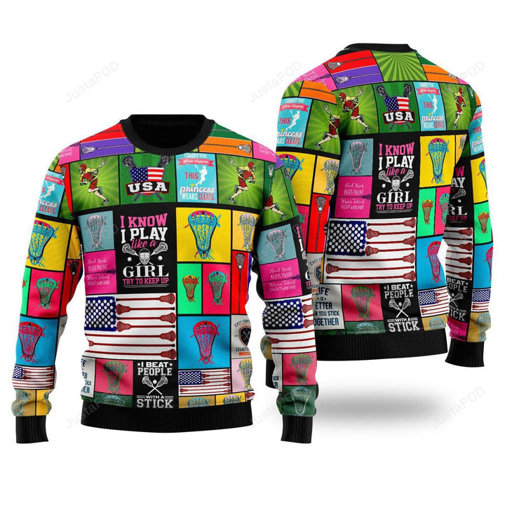Lacrosse Love Life Ugly Christmas Sweater, Lacrosse Love Life 3D All Over Printed Sweater