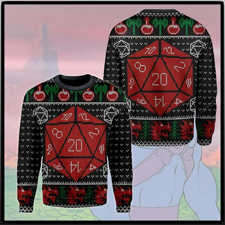 Dungeons And Dragons Ugly Christmas Sweater, Dungeons And Dragons 3D All Over Printed Sweater