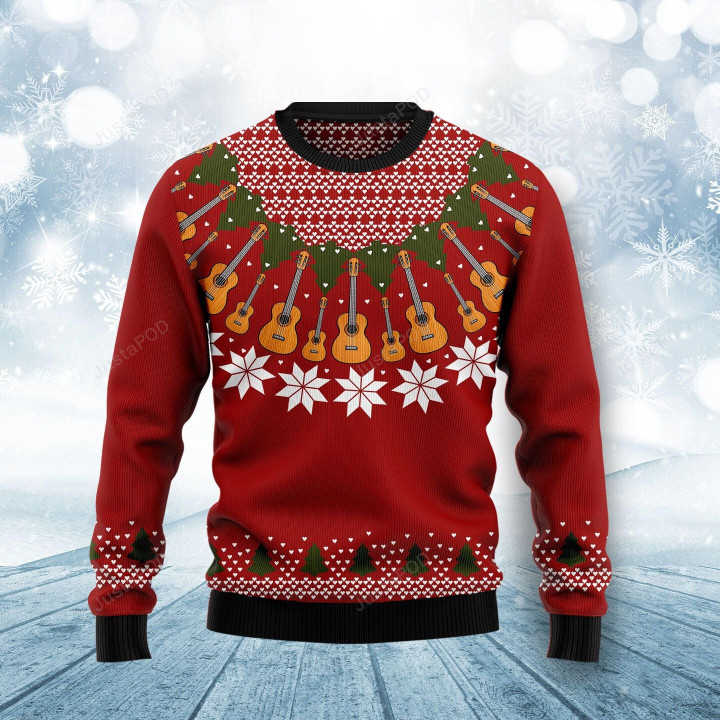 Guitar Lover Ugly Christmas Sweater, Guitar Lover 3D All Over Printed Sweater