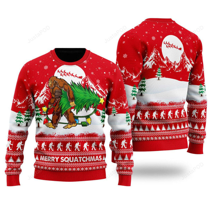 Bigfoot Mery Squatchmas Ugly Christmas Sweater, Bigfoot Mery Squatchmas 3D All Over Printed Sweater