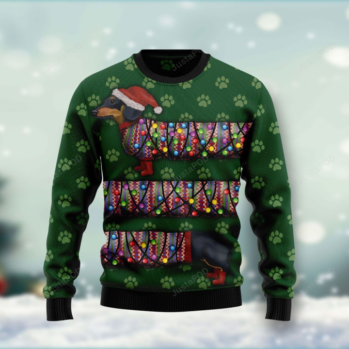 Dachshund Ugly Christmas Sweater, Dachshund 3D All Over Printed Sweater