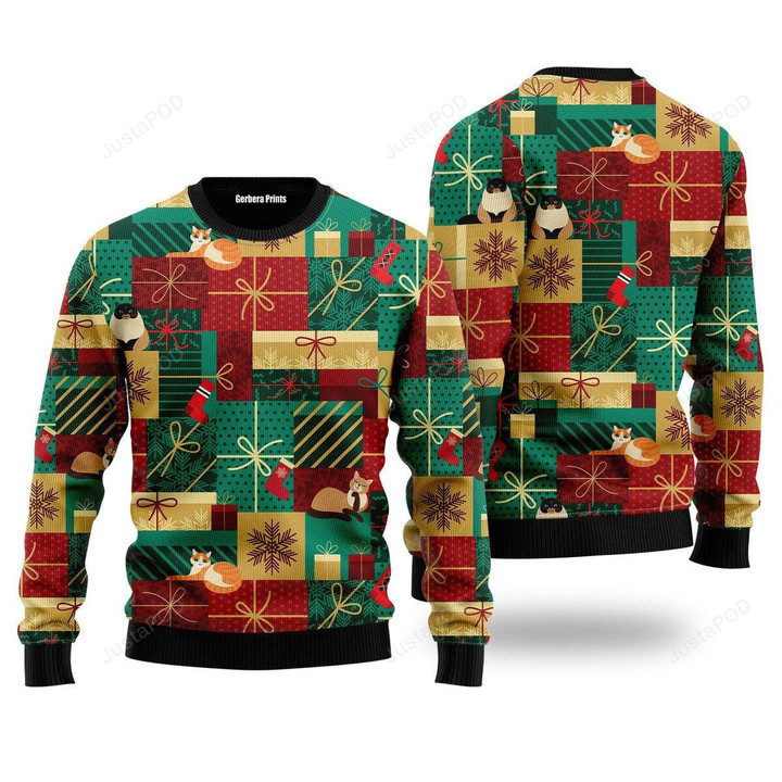 Love Christmas Gift Boxes Pattern Ugly Christmas Sweater, Love Christmas Gift Boxes Pattern 3D All Over Printed Sweater