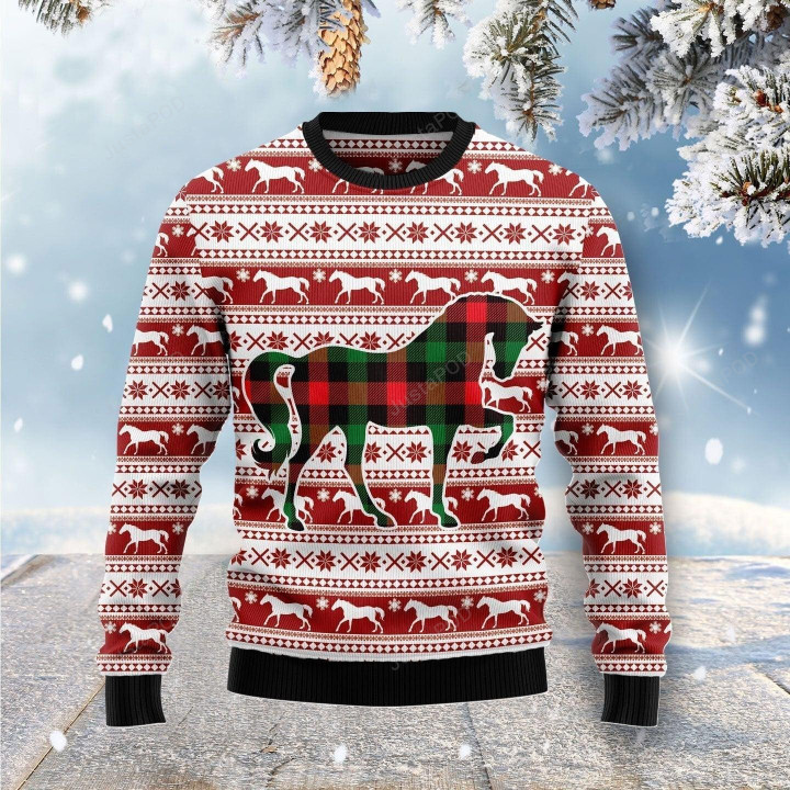 Pattern Horse Ugly Christmas Sweater, Pattern Horse 3D All Over Printed Sweater